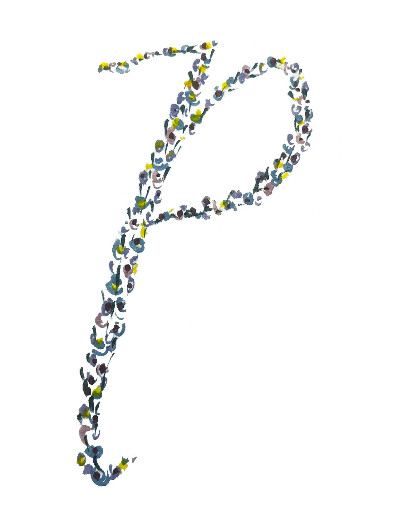 "P" Initial Note Card