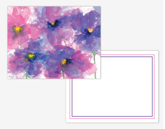 Pansies Watercolor Floral Note Card