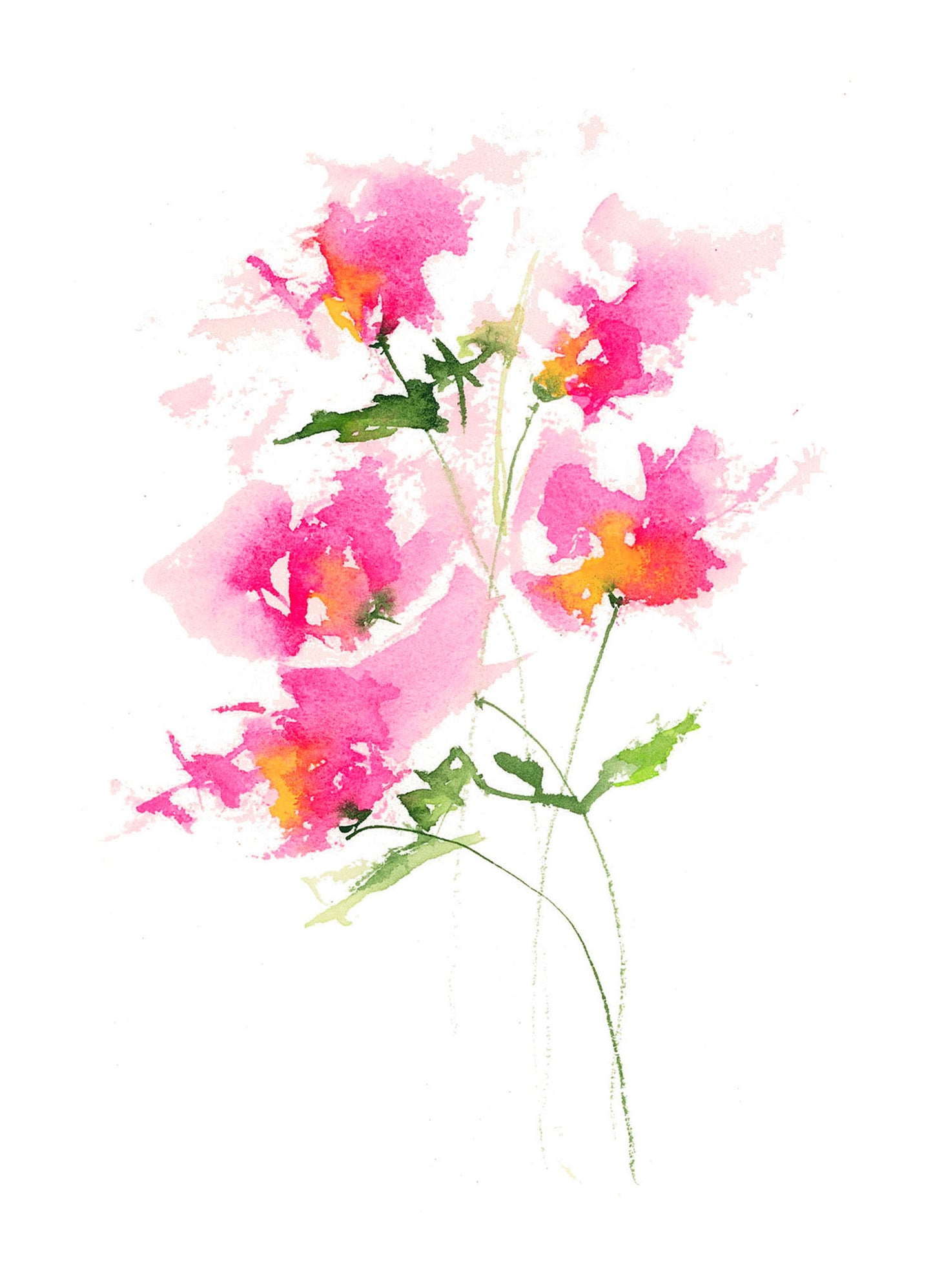 Tara Floral Print Mounted on Wood Panel