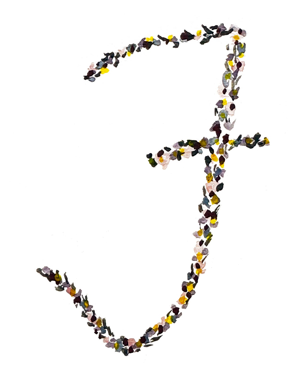 "F" Initial Note Card