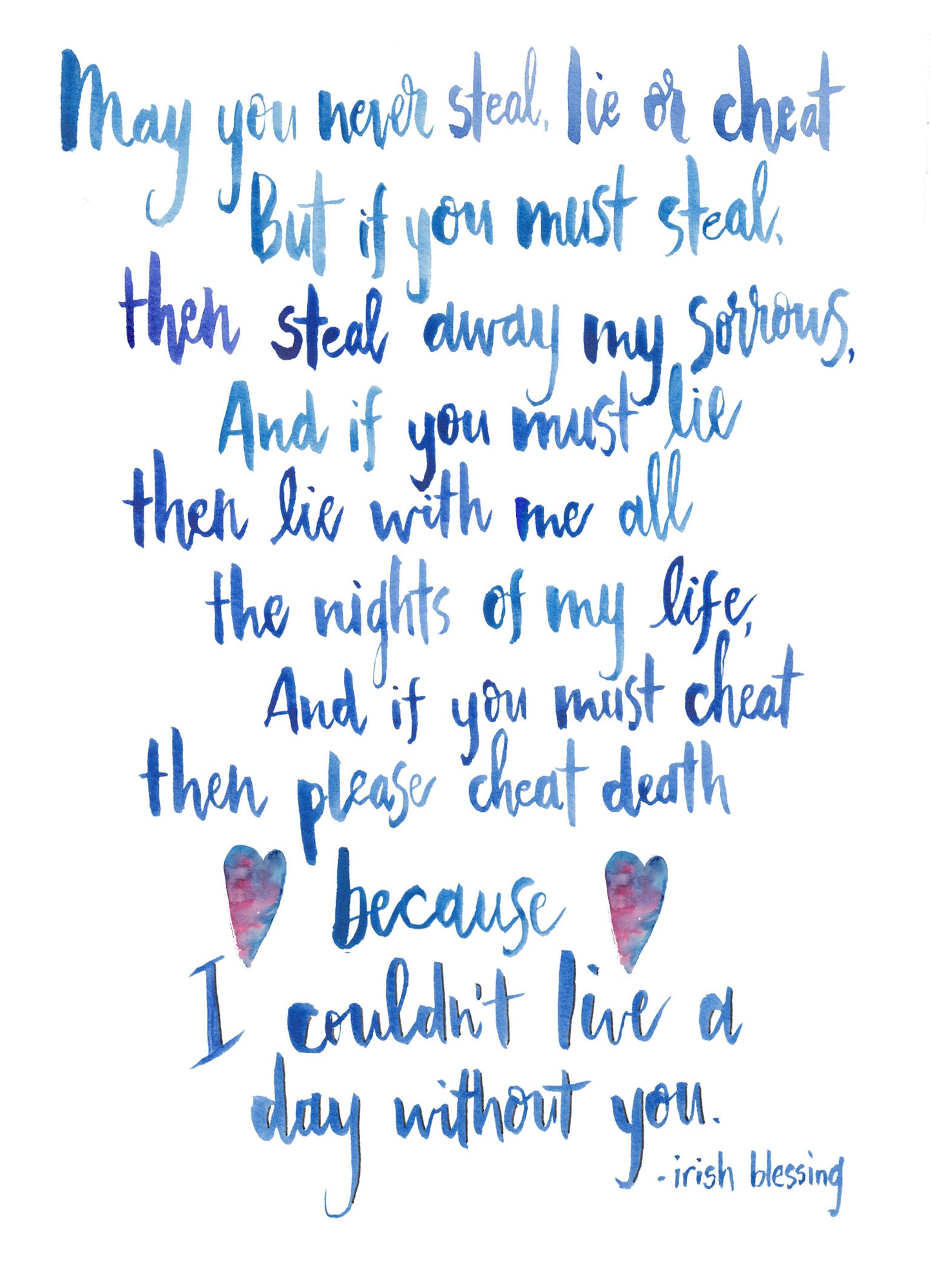 Irish Love Blessing Print