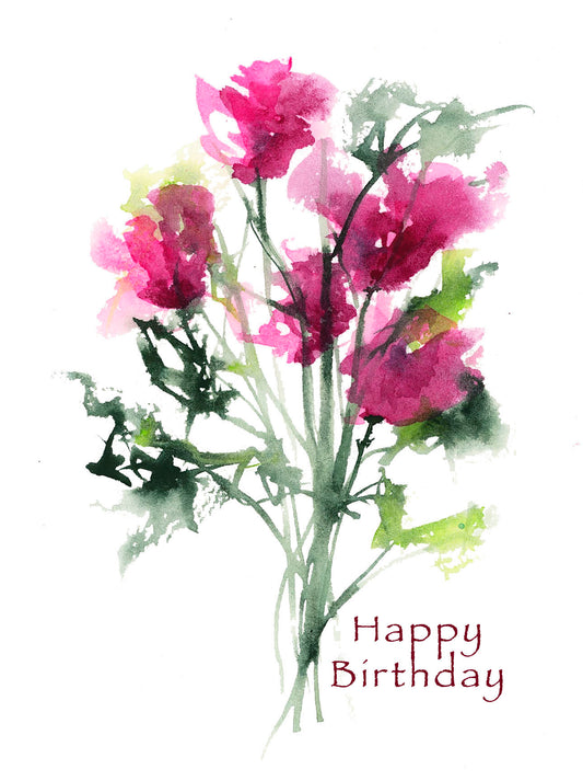Happy Birthday Maria Floral Card