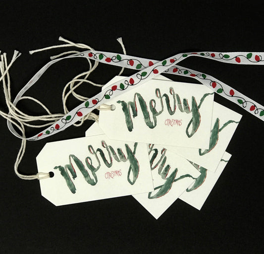 Merry Christmas Gift Tag - set of 10 tags