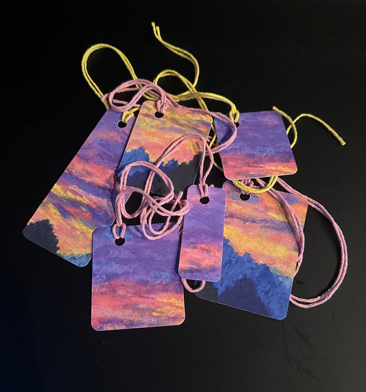 Purple Sunset Gift Tags - Set of 6