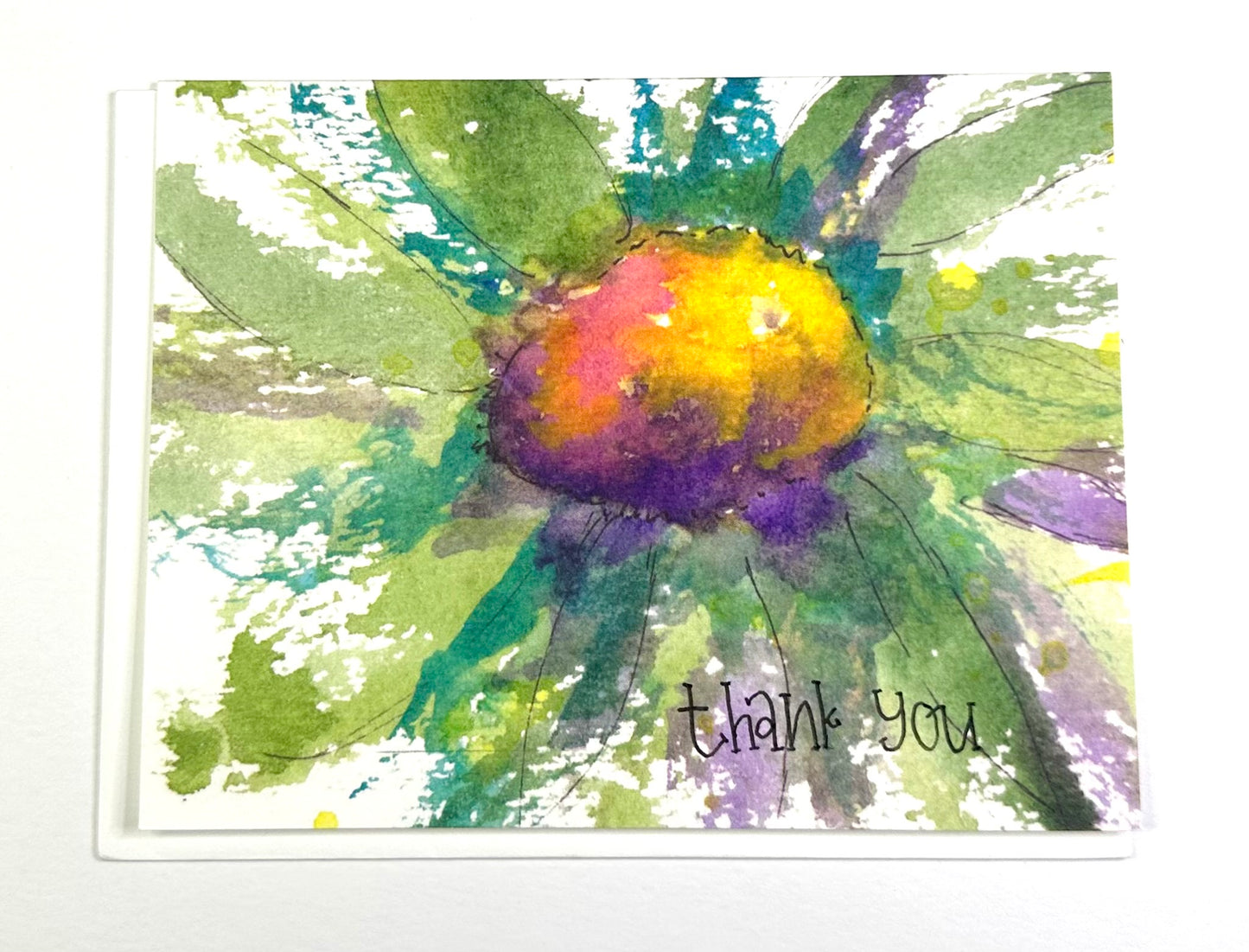 Joy Thank You Watercolor Floral Note Card