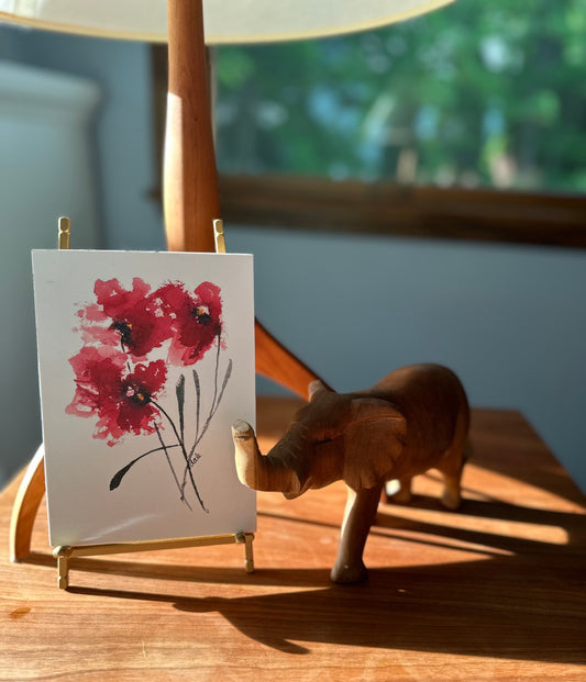 Sue Floral Print Mounted on a Wood Panel