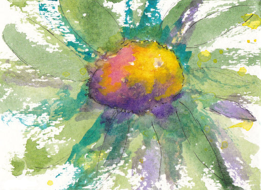 Joy Watercolor Floral Note Card