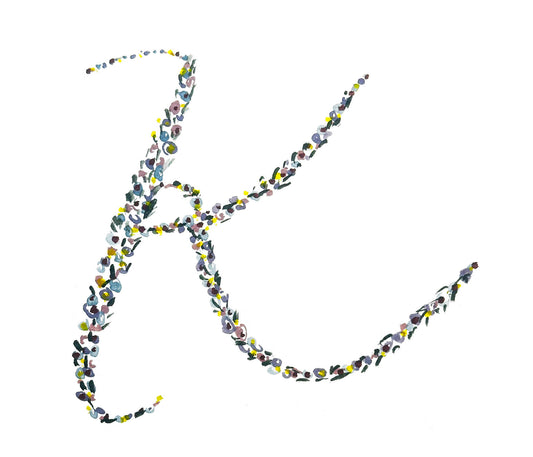 "K" Initial Note Card
