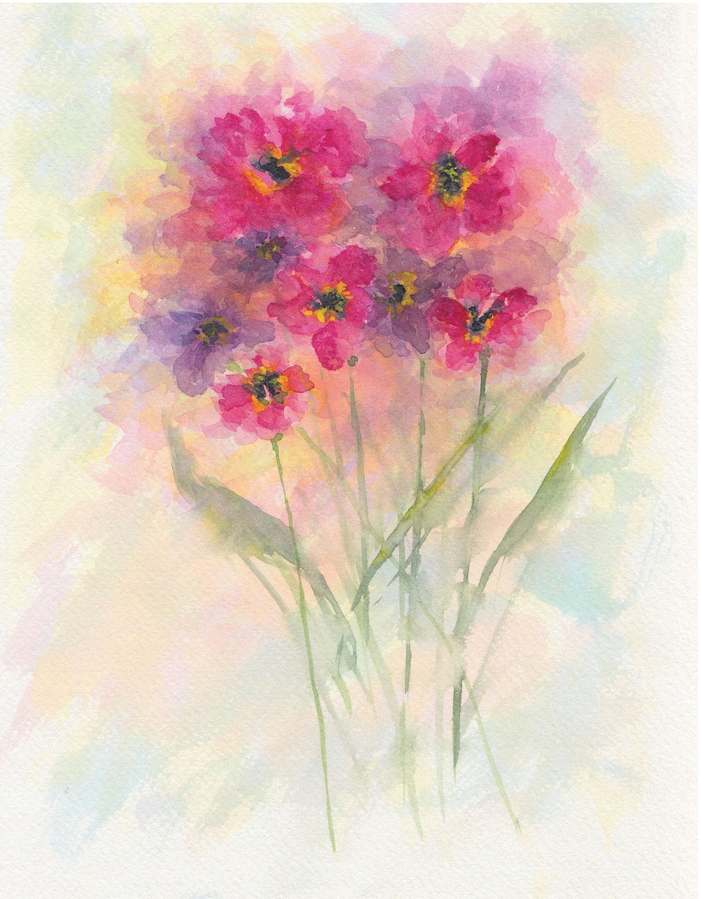 Floral Girls Note Cards - Set of 11.  LAST ONE!!
