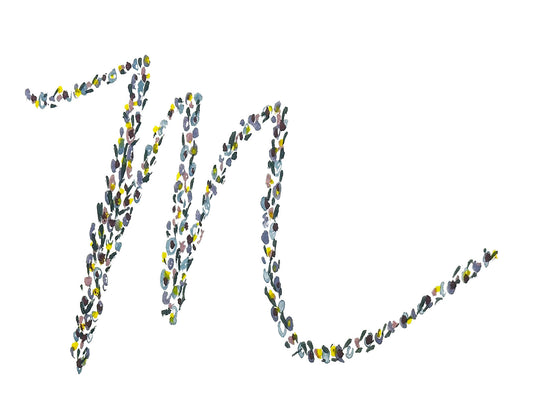 "M" Initial Note Card