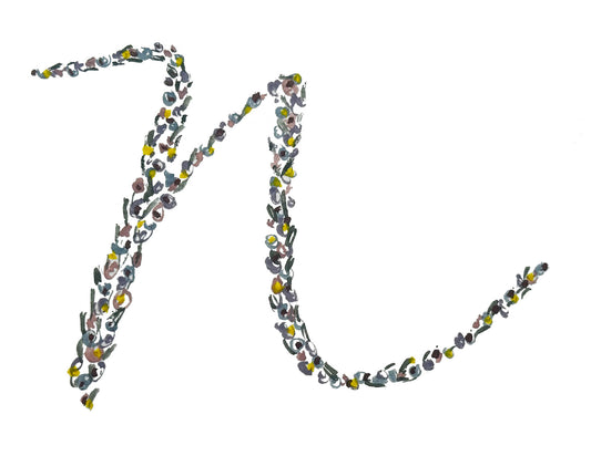 "N" Initial Note Card