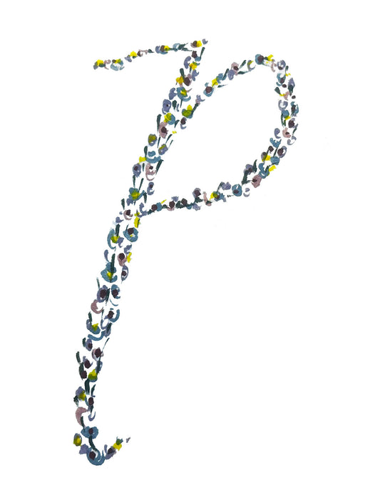 "P" Initial Note Card