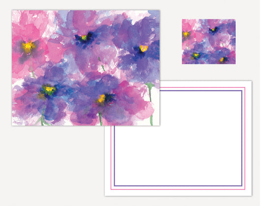 Pansies Watercolor Floral Note Card