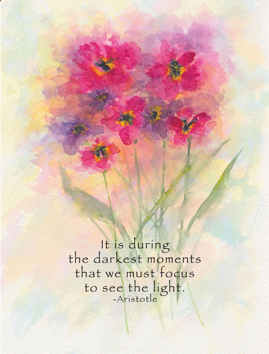 "We Must Focus to See the Light" Note Card