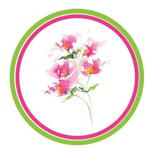 Tara Watercolor Floral Flat Note Card