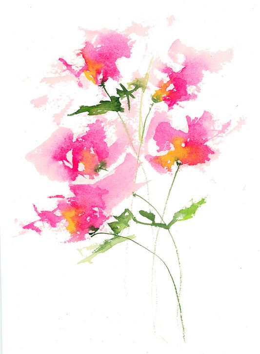 Tara Watercolor Floral Note Card