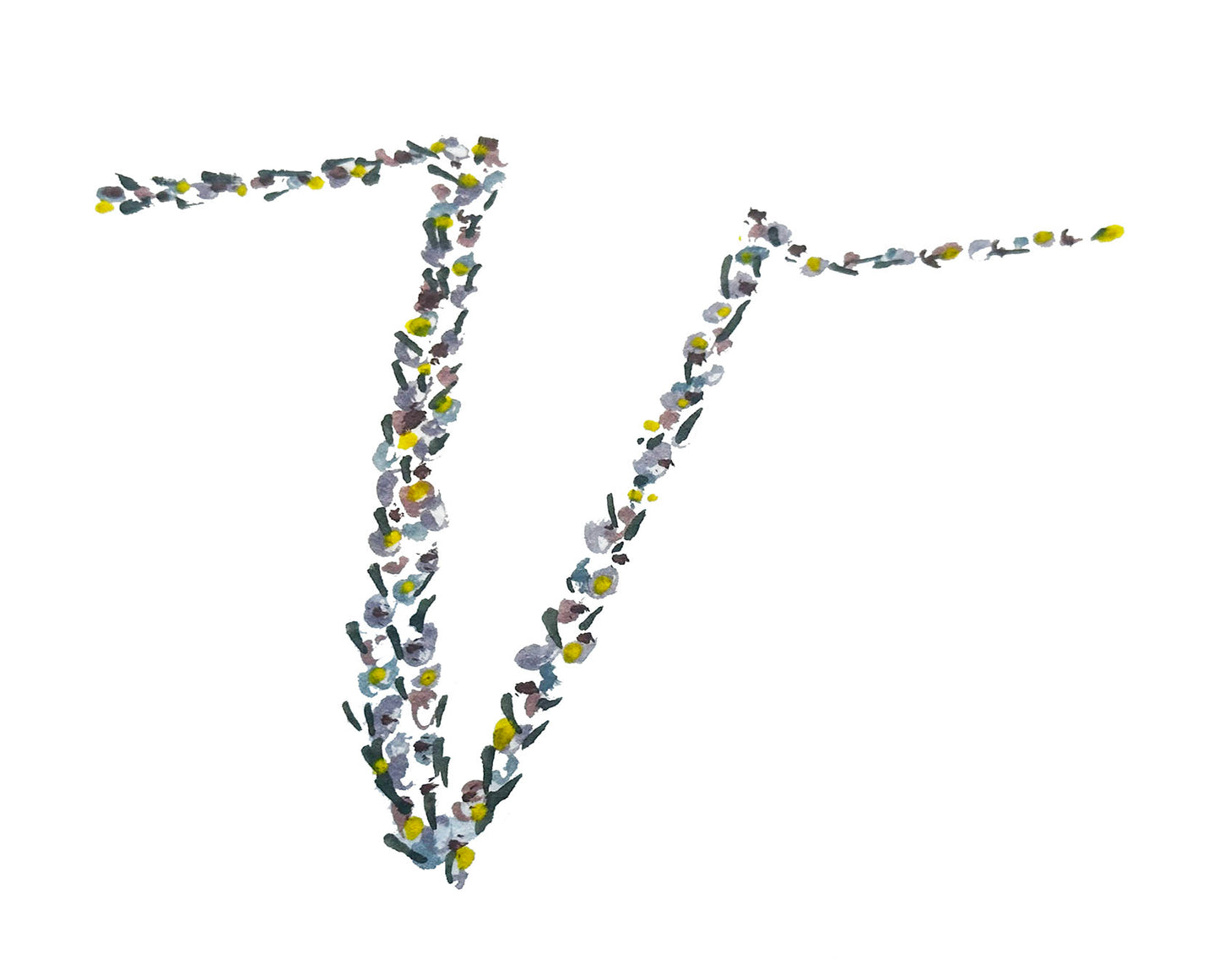 "V" Initial Note Card