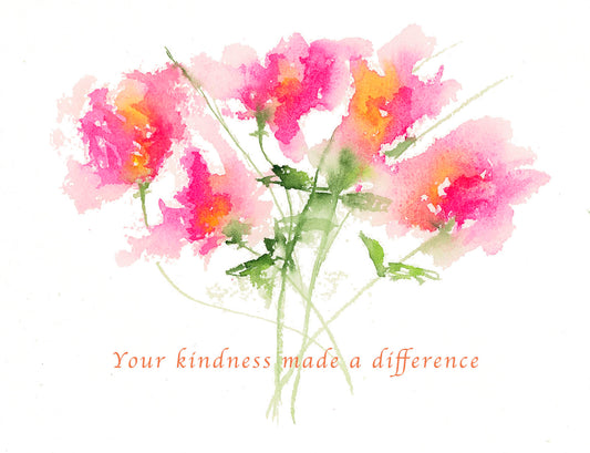 "Your Kindness Made A Difference" Note Card